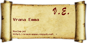 Vrana Emma névjegykártya